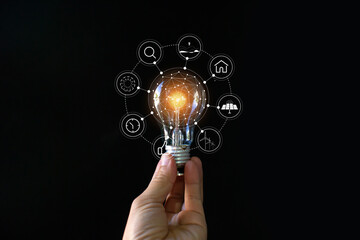 light bulbs that grow, in the concept of energy in nature.