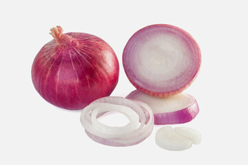 Wall Mural - Red onions isolated on a white background