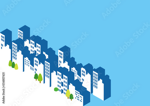 立体的なビルが並んでる都会の街イラスト Stock ベクター Adobe Stock