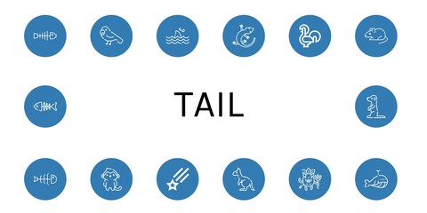 Wall Mural - Set of tail icons