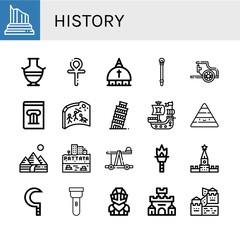 Canvas Print - history icon set