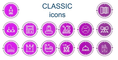 Wall Mural - Editable 14 classic icons for web and mobile