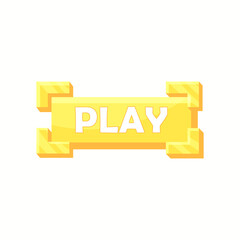 Wall Mural - golden button game elements icon ui. for 2d games vector illustration