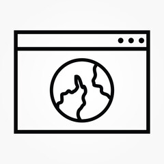 Wall Mural - web browser vector icon, website symbol. modern, simple flat vector illustration for web site or mob