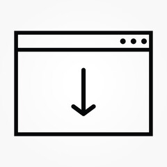 Wall Mural - browser download line icon vector illustration