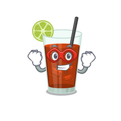 Sticker - A cartoon drawing of cuba libre cocktail in a Super hero character