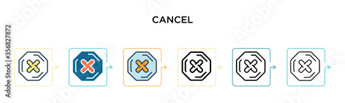 Fotomural Cancel vector icon in 6 different modern styles