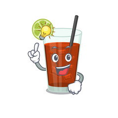 Wall Mural - Mascot character of smart cuba libre cocktail has an idea gesture