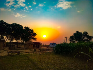 Wall Mural - sunrise in the countryside