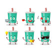 © kongvector - Soda bottle cartoon character with various types of business emoticons