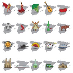 Poster - set of spain icons