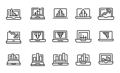 Wall Mural - Simple collection of analysis related line icons.