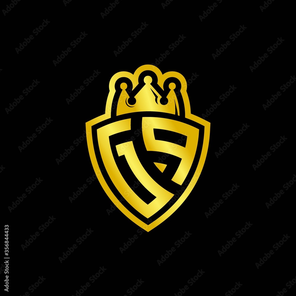 GP monogram logo with shield and crown style design template Stock ...