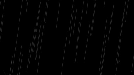 Wall Mural - Falling raindrops footage animation on dark black background