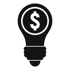 Wall Mural - Finance idea bulb icon. Simple illustration of finance idea bulb vector icon for web design isolated on white background