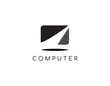 © Sulthan Vector - Simple Logo of Computer with Modern Style. Design with Unique Pictogram Desktop Image Vector Isolated on White Background. This Logo Suitable for Computer Store, etc.
