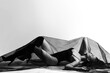© Dmitry Lobanov - Young beautiful brunette woman in black bodysuit lingerie and high boots sexy lying on floor under veil fata tulle