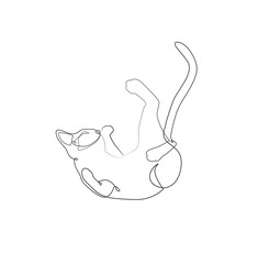 Wall Mural - Cat. One Line Drawing. Minimalist Style. Vector Illustration.