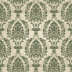 Wall Mural - Seamless damask wallpaper. Seamless vintage pattern in Victorian style . Hand drawn floral pattern. Vector illustration.