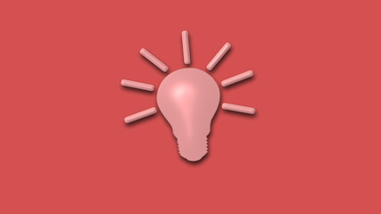 Amazing 3d red bulb icon,Idea icon,3d idea icon