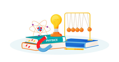 Physics flat concept vector illustration