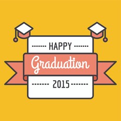 Sticker - happy graduation 2015 label