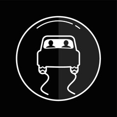 Sticker - slippery road icon