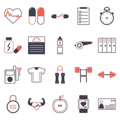 Poster - set of fitness icons