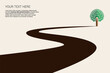 © FourLeafLover - Country road curved highway vector perfect design illustration or logo. The way to nature, trees and forest camping and tourism travel theme. Can be used as a road banner or billboard