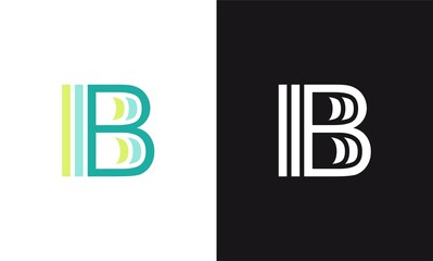 Wall Mural - letter B vector line concept design minimalist logo