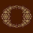 © Katikam - Frame in eastern tradition. Stylized with henna tattoos decorative pattern for decorating covers for book, notebook, casket, magazine, postcard and folder. Flower mandala in mehndi style.
