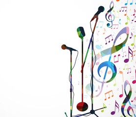 Wall Mural - Colorful music notes background, abstract sign and symbol