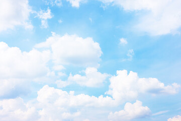 Wall Mural - Pastel blue sky with white haep clouds