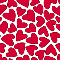 Poster - Red hearts seamless pattern.