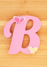 Capital Pink Letter B With Butterflies