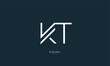 Alphabet letter icon logo KT