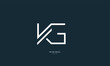 Alphabet letter icon logo KG