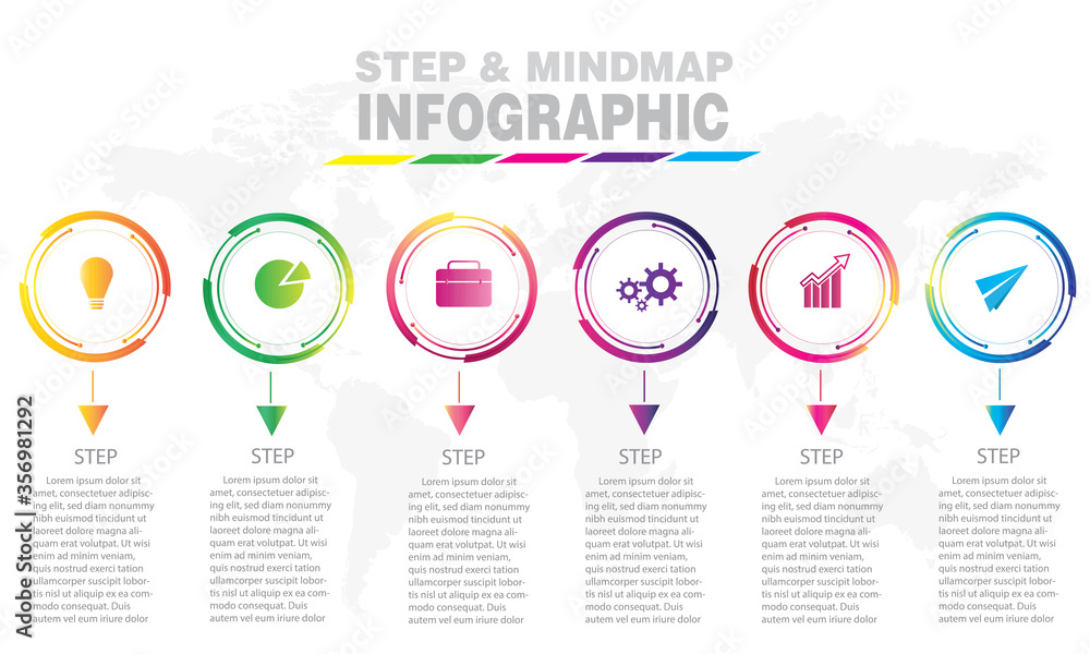 Infographic template for business. 6 steps Timeline diagram. Roadmap ...
