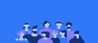 © Dedraw Studio - Diverse young people group on isolated background with copy space. Modern people team, teenager students or business workers in flat cartoon style.