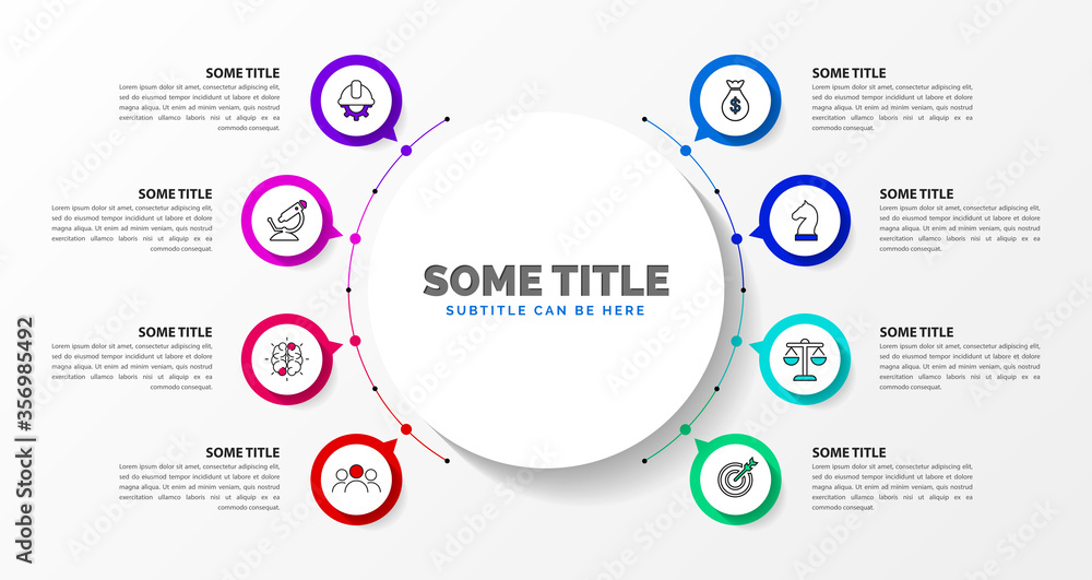 Infographic design template. Creative concept with 8 steps - obrazy, fototapety, plakaty 