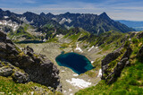 Fototapeta  - Landscape of Tatra mountains and five ponds valley.