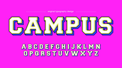 Wall Mural - Purple Blue Yellow College Varsity Serif Slab Colorful Typography