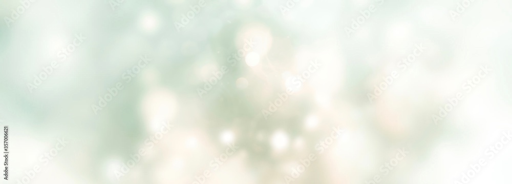 Abstract green blue Christmas background banner - pastel background with bokeh lights
 - obrazy, fototapety, plakaty 