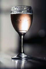 Glass of rose wine