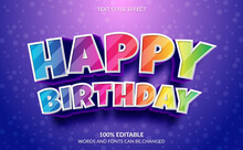 Editable Text Effect, 3D Happy Birthday Text Style