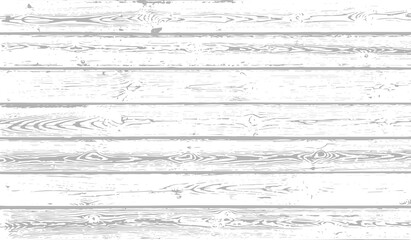 White wood texture background. Weathered wooden planks. Vector