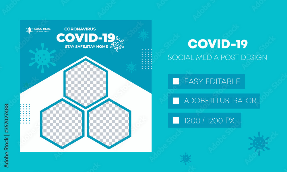 COVID -19 social media post design creative business social media post ...