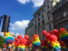 Rainbow Color Balloons At London Gay Pride Parade