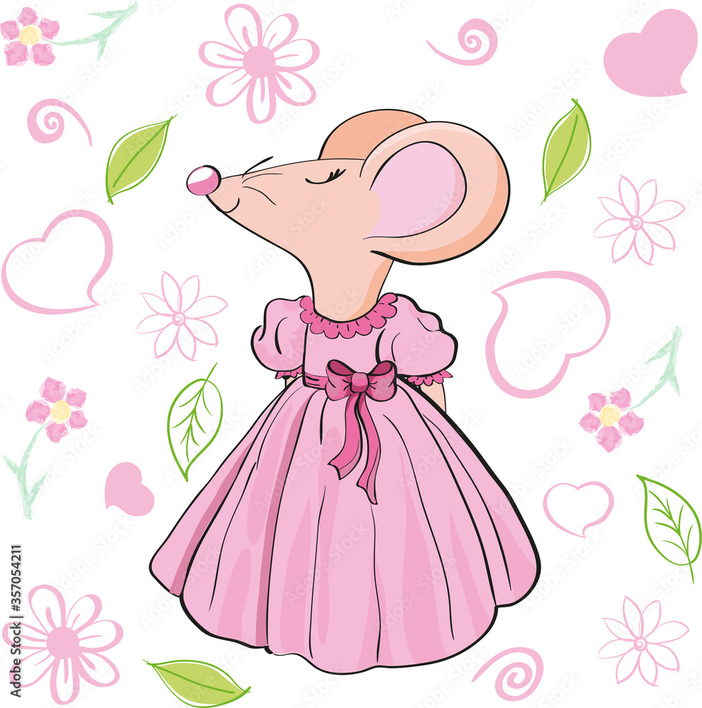 cute rat in a dress 2 set of floral rat dresses