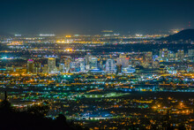 The City Of Phoenix, Arizona At Night.